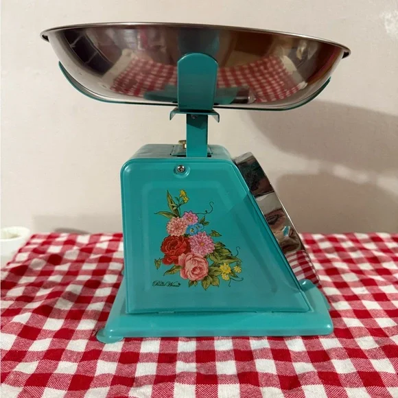 Pioneer Woman Vintage Style Teal Kitchen Scale - Picture 3 of 4
